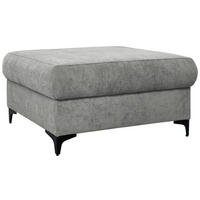 HOCKER Webstoff Grau  - Schwarz/Grau, KONVENTIONELL, Textil/Metall (101/49/66cm) - Stylife