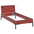 BETT 90/200 cm in Koralle - Koralle/Schwarz, Design, Holzwerkstoff/Metall (90/200cm) - Xora
