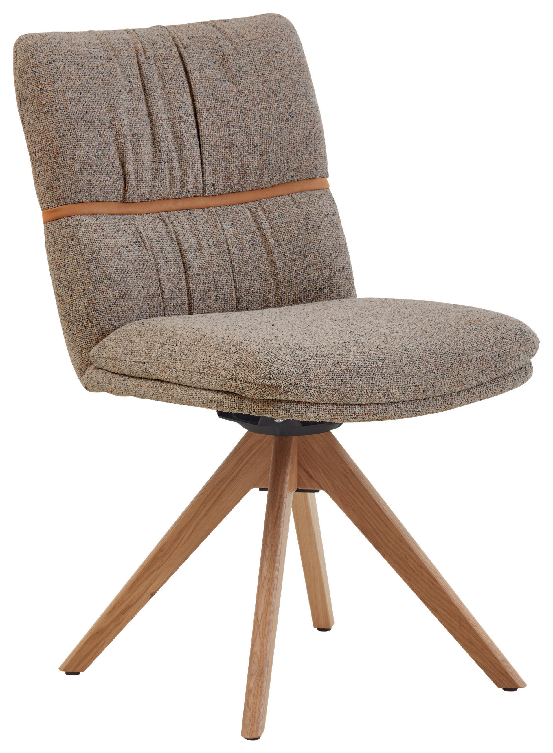STUHL  Typenauswahl, Sitzfläche 360° drehbar, Gestellauswahl, automatische Rückholfunktion Mikrofaser  Greige, Currygelb  - Currygelb/Greige, Design, Holz/Textil (49/86/63cm) - Valdera