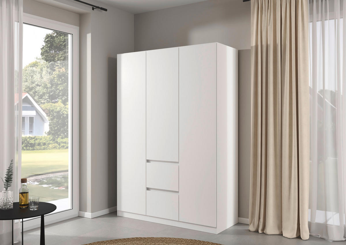 DREHTÜRENSCHRANK in Weiss, Eiche Artisan  - Weiss/Eiche Artisan, Basics, Holzwerkstoff (136/197/54cm) - Rauch Möbel
