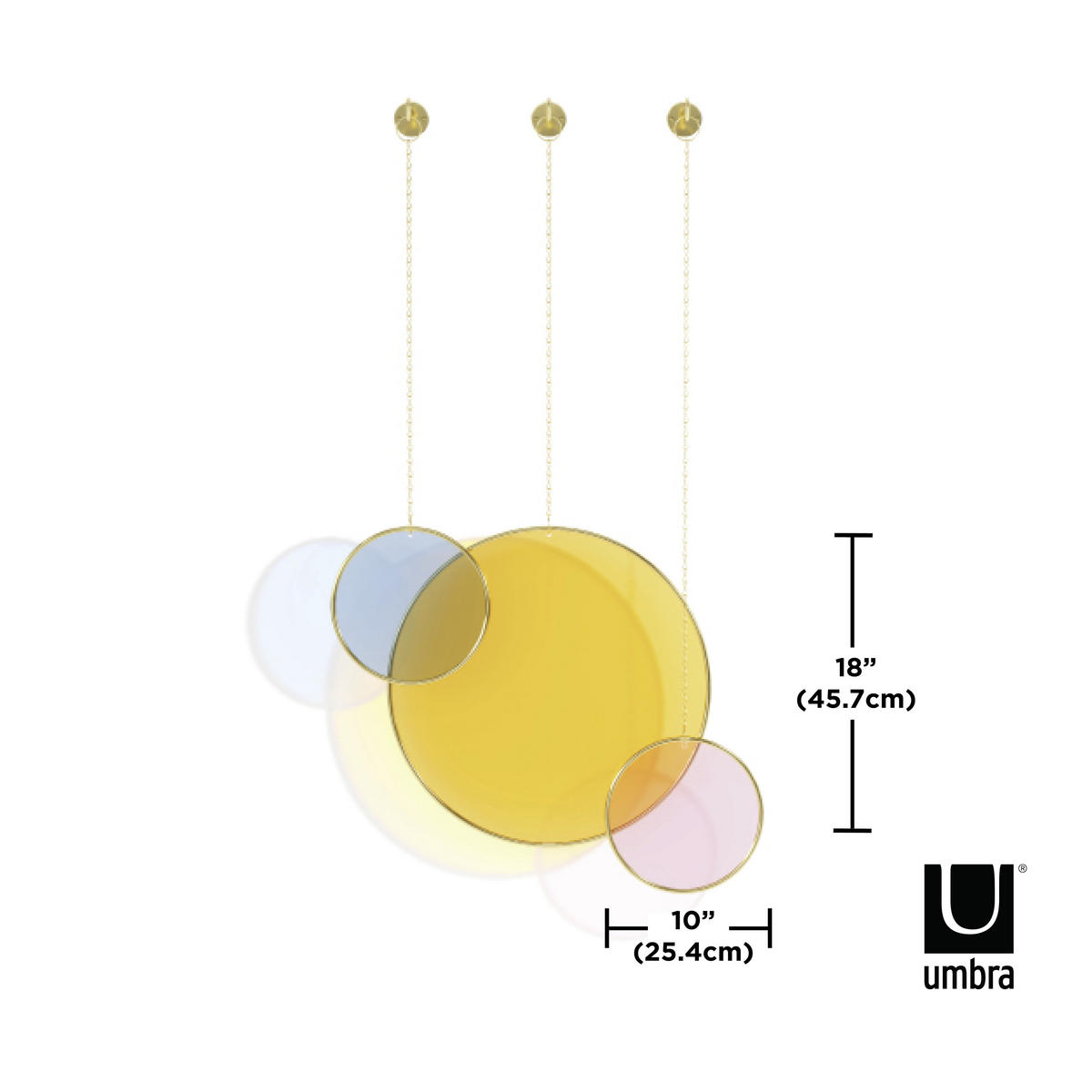 STENSKA DEKORACIJA    - lila/svetlo modra, Basics, kovina/umetna masa (46/3/46cm) - Umbra