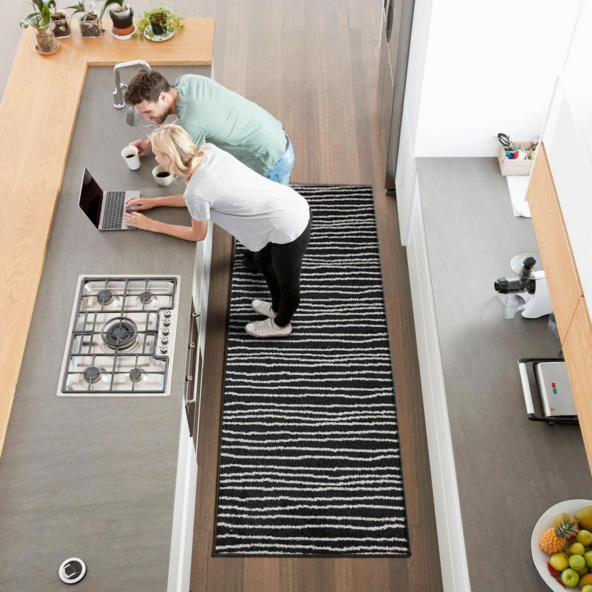 LÄUFER 80/400 cm Larache  - Schwarz, Design, Kunststoff/Textil (80/400cm) - Floordirekt