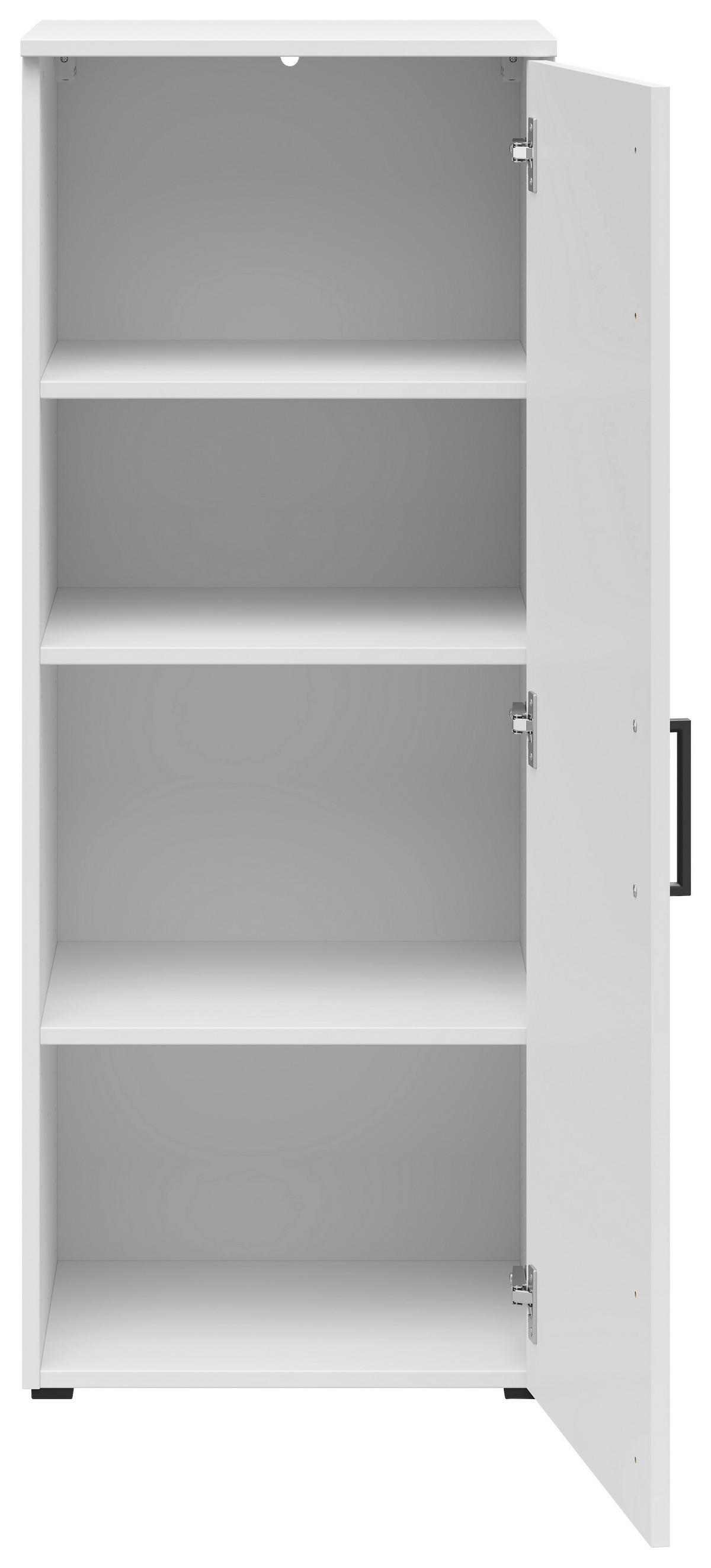 KOMODA, bílá, 45/115/40 cm - bílá/černá, Moderní, kompozitní dřevo/plast (45/115/40cm) - Carryhome