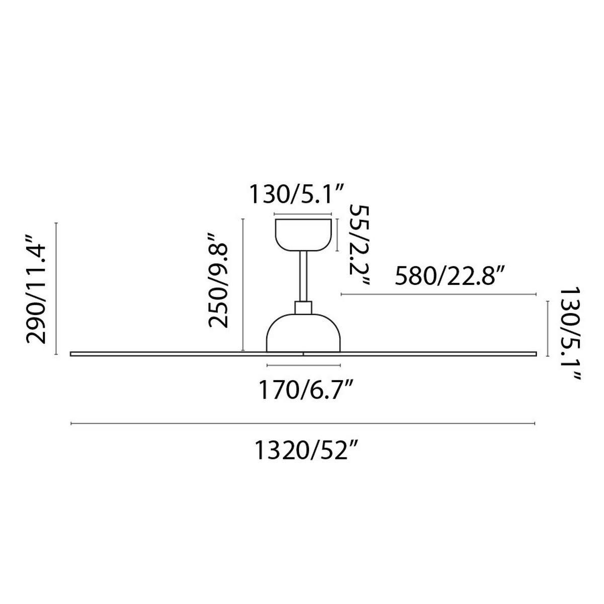 DECKENVENTILATOR 132/25 cm   - Weiß, KONVENTIONELL, Kunststoff/Metall (132/25cm)
