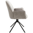ARMLEHNSTUHL  Sitzfläche 180° drehbar, automatische Rückholfunktion  - Schwarz/Grau, Design, Textil/Metall (59/88/63cm) - Carryhome
