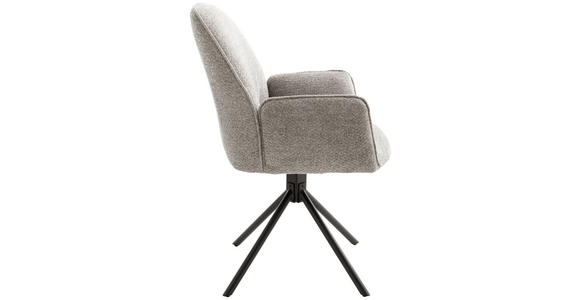 ARMLEHNSTUHL  Sitzfläche 180° drehbar, automatische Rückholfunktion  - Schwarz/Grau, Design, Textil/Metall (59/88/63cm) - Carryhome