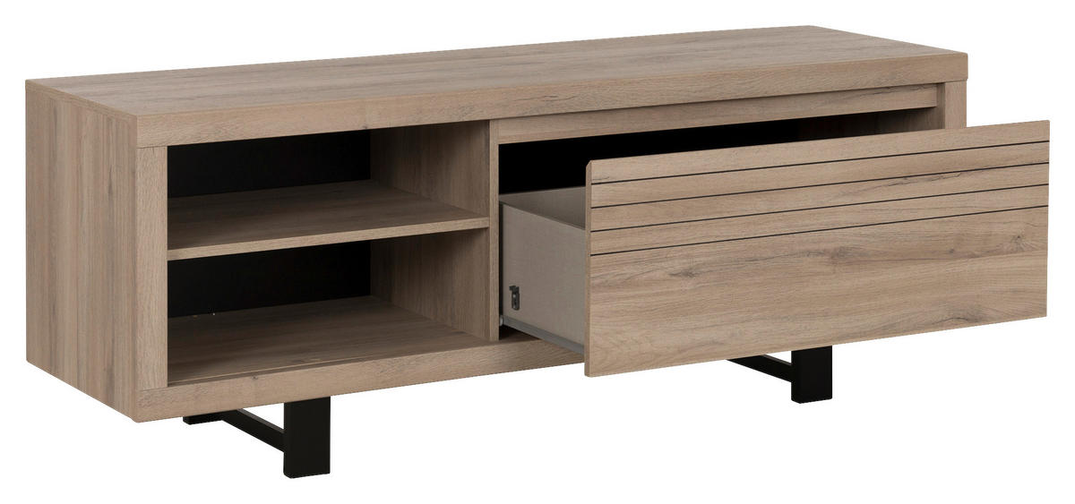 TV-ELEMENT Clay Holzwerkstoff Eichefarben  - Eichefarben/Schwarz, MODERN, Holzwerkstoff (160/60/48cm) - MID.YOU