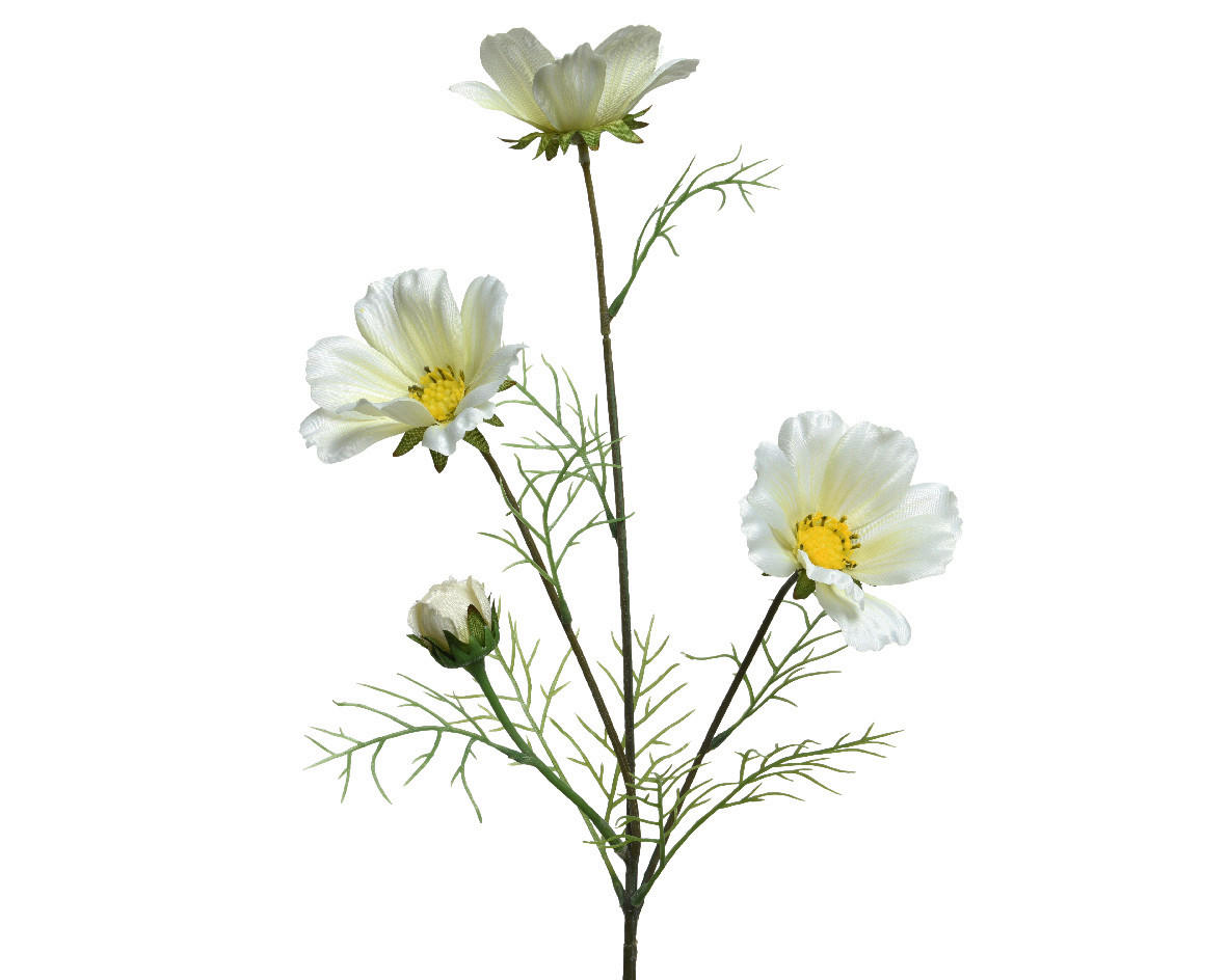 FLOARE ARTIFICIALĂ - alb/verde, Basics, plastic (15/17/64cm)