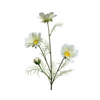 FLOARE ARTIFICIALĂ - alb/verde, Basics, plastic (15/17/64cm)
