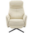 MASSAGESESSEL Echtleder Lederlook Beige    - Beige, Design, Leder/Textil (77/113/90cm) - Xora