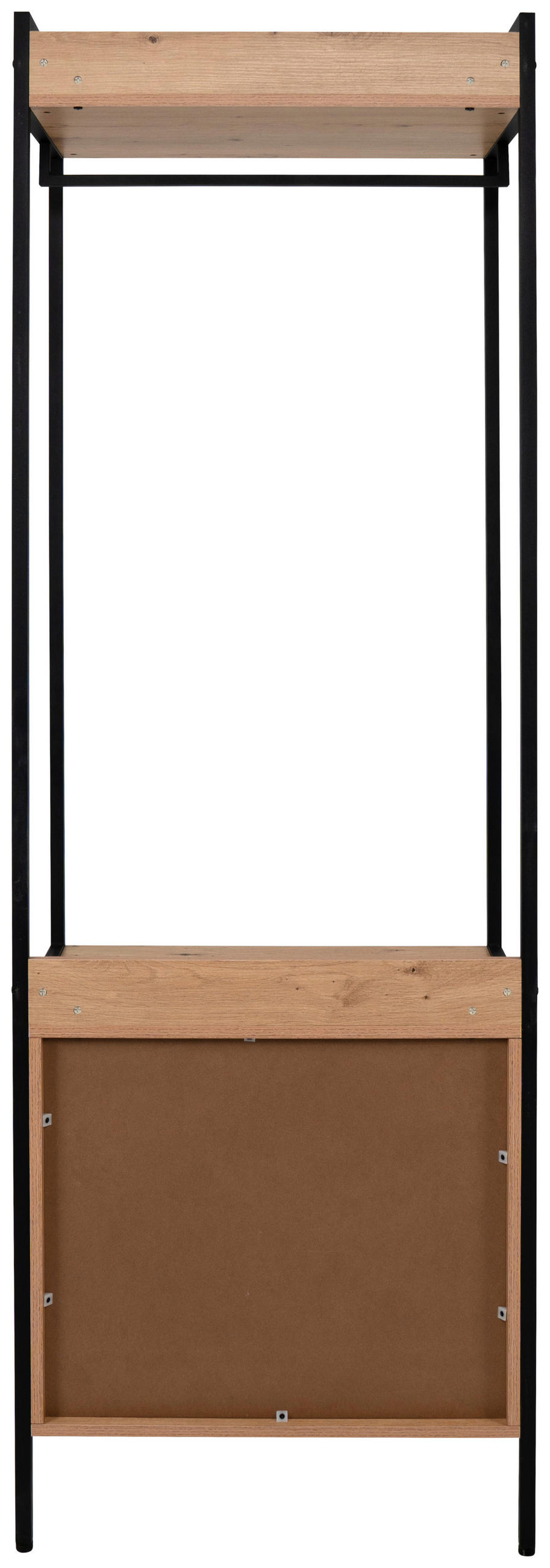 Garderobe Dhaka 64/190/40 cm  - Schwarz, Modern, Holzwerkstoff/Metall (64/190/40cm) - Livetastic