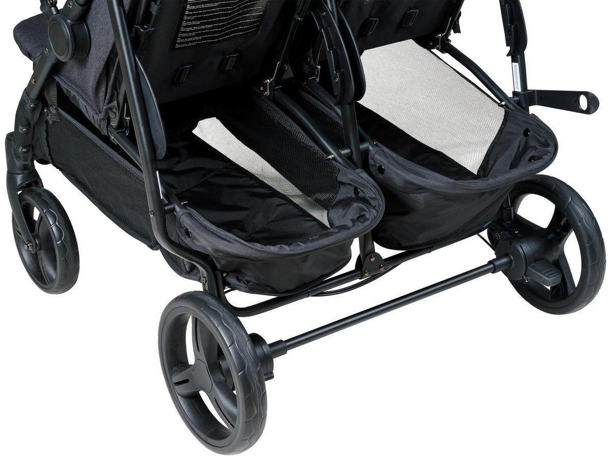 ZWILLINGSWAGEN Jimmy Duo  - Schwarz, Basics, Kunststoff/Textil (80/63,5/105cm) - Jimmylee