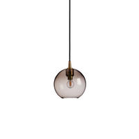 HÄNGELEUCHTE Gloria 19/17,5 cm   - Dunkelbraun/Messingfarben, KONVENTIONELL, Glas/Metall (19/17,5cm) - Belid