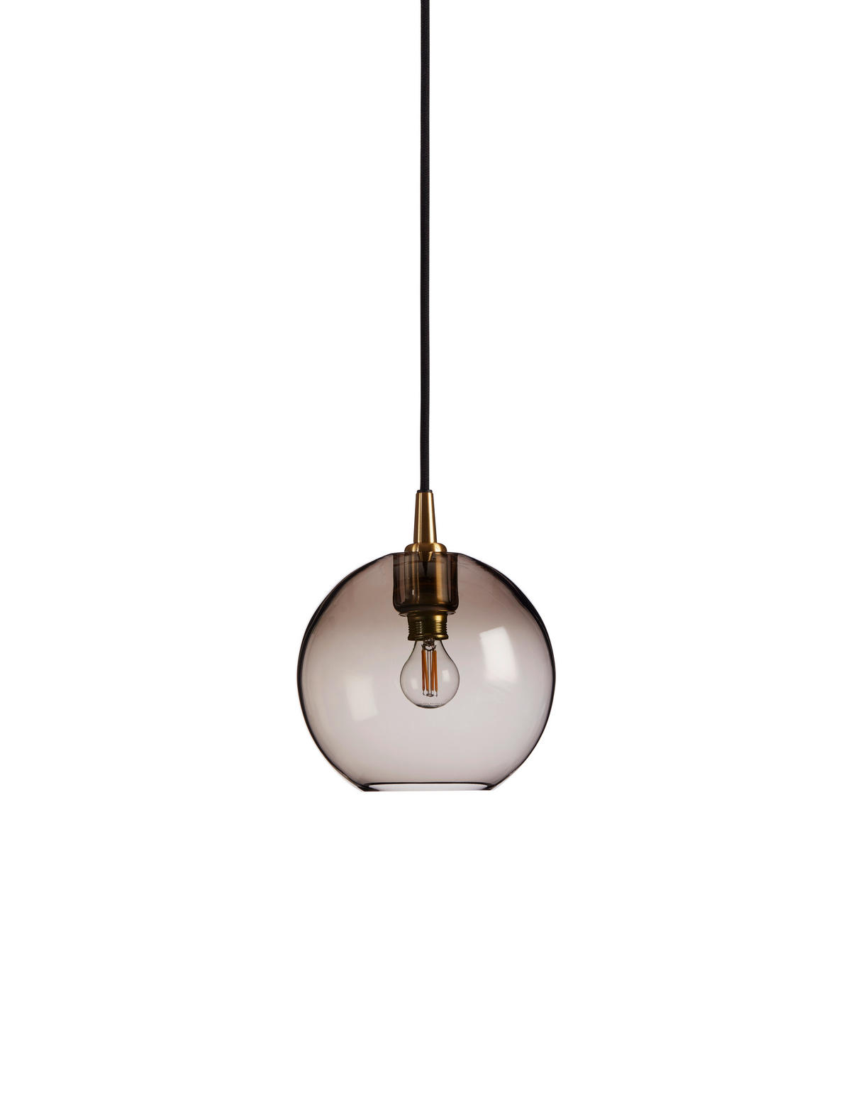 HÄNGELEUCHTE Gloria 19/17,5 cm   - Dunkelbraun/Messingfarben, KONVENTIONELL, Glas/Metall (19/17,5cm) - Belid