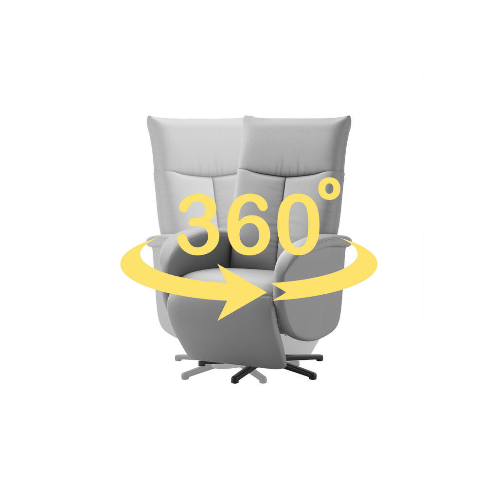 Thumbnail - Sit & More Relaxsessel Glendale E, Dunkelgrau, Textil, Eiche, furniert, Sperrholz, 75x112x82 cm, Goldenes M, Oeko-Tex® S...