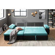 ECKSOFA  in Flachgewebe Schwarz, Türkis  175/271 cm  - Türkis/Schwarz, Design, Kunststoff/Textil (175/271cm) - Xora