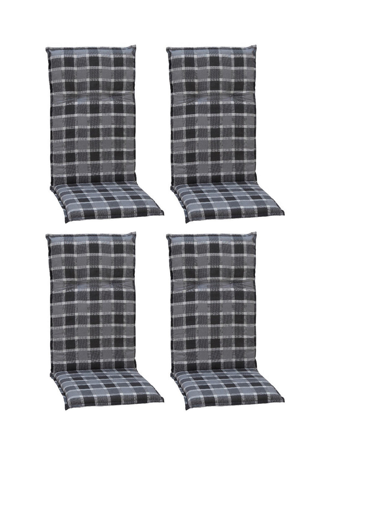 SESSELAUFLAGE in Grau Karo  - Grau, Basics, Textil (118/50/6cm) - Gardenson