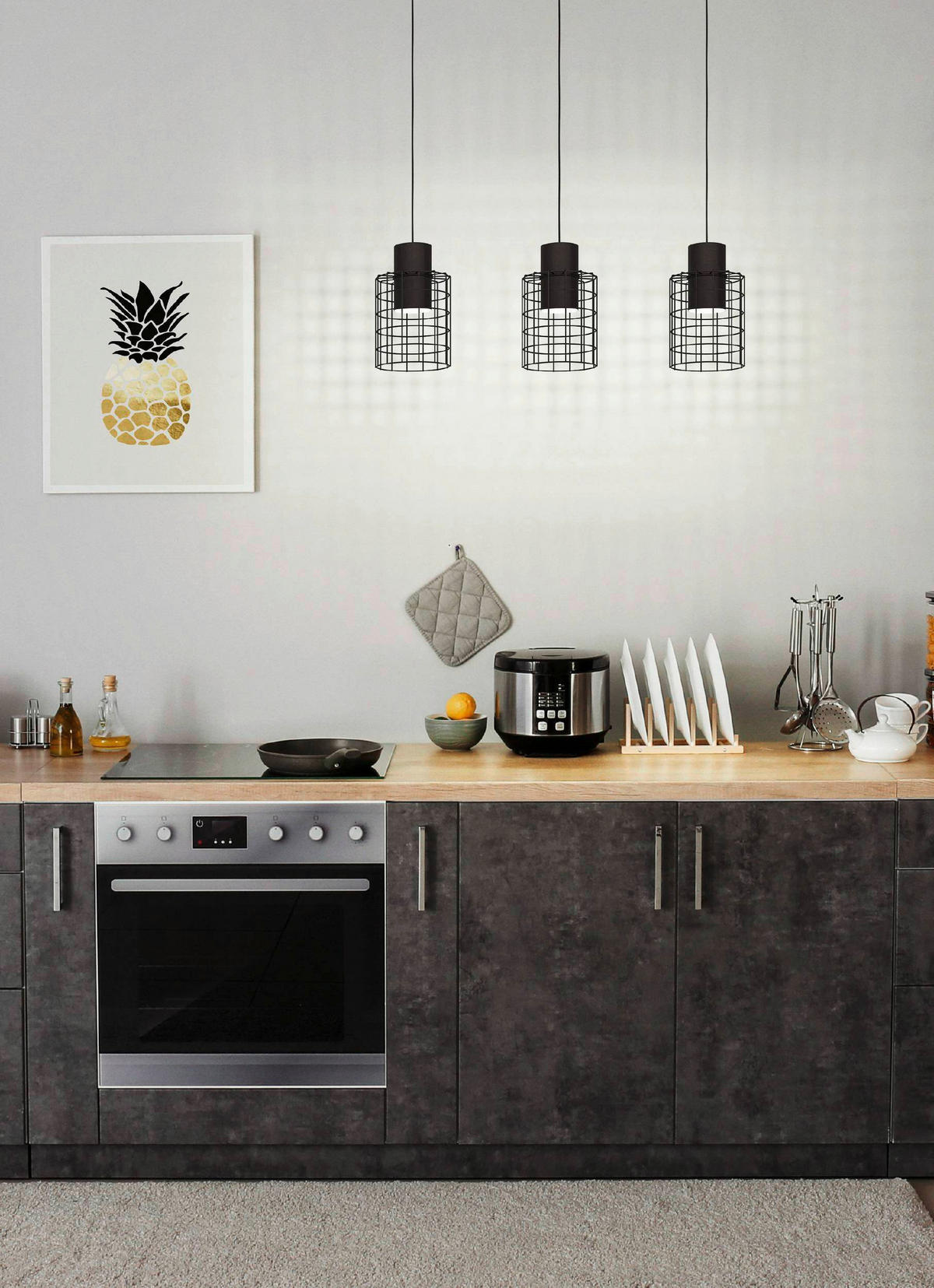 HÄNGELEUCHTE 103/20/110 cm  - Schwarz/Weiß, KONVENTIONELL, Metall (103/20/110cm) - Eglo