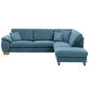 ECKSOFA in Mikrofaser Blau  - Wildeiche/Blau, Natur, Holz/Textil (286/236cm) - Voleo