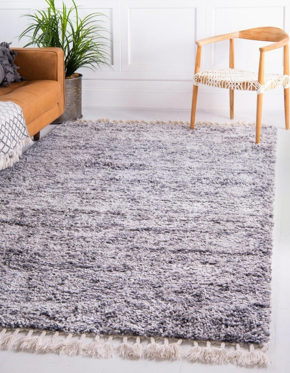 TEPPICH TOP SHAG 120/185 cm  - Weiß/Grau, KONVENTIONELL, Textil (120/185cm) - MID.YOU
