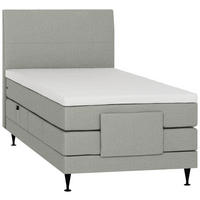 BOXSPRINGBETT 120/200 cm,  in Grau, Matratze, Topper, motorische Verstellbarkeit, Fernbedienung, H5 = hart  - Schwarz/Grau, KONVENTIONELL, Holzwerkstoff/Textil (120/200cm) - Welnova