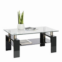 KONFERENČNÝ STOLÍK, čierna s vysokým leskom, kov, sklo, kompozitné drevo, 100/60/45 cm - čierna s vysokým leskom, Design, kov/kompozitné drevo (100/60/45cm) - Carryhome
