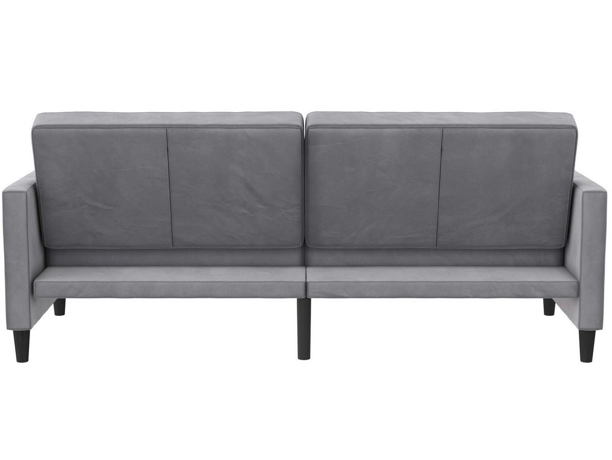 SCHLAFSOFA Velours Grau  - Schwarz/Grau, Basics, Kunststoff/Textil (207/86/86cm) - Livetastic