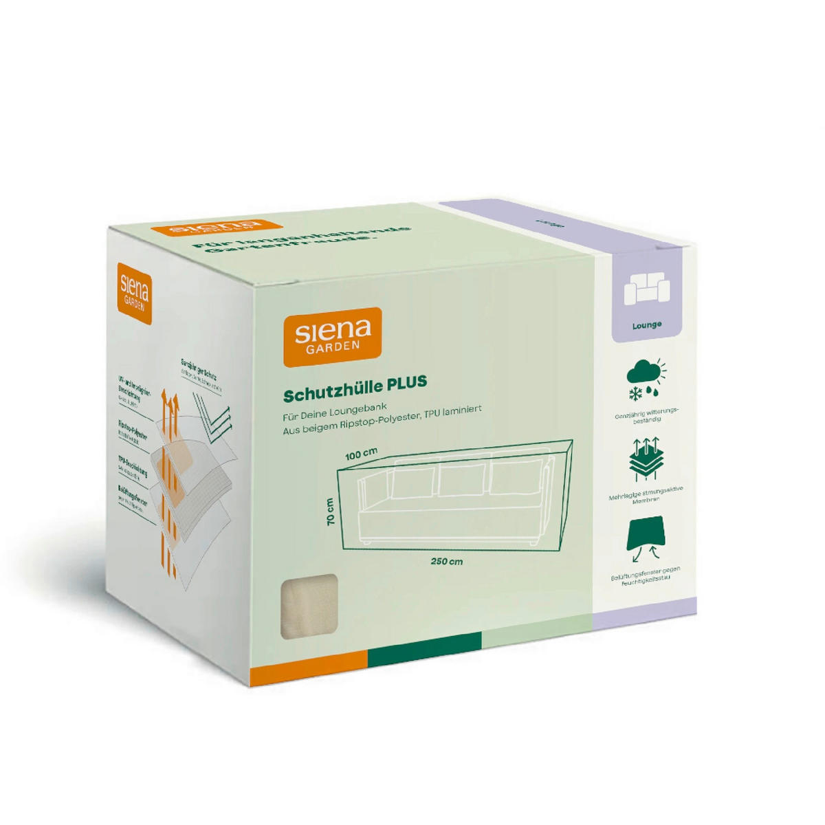 SCHUTZHÜLLE Beige   - Beige, MODERN, Kunststoff (100/70/250cm) - Siena Garden