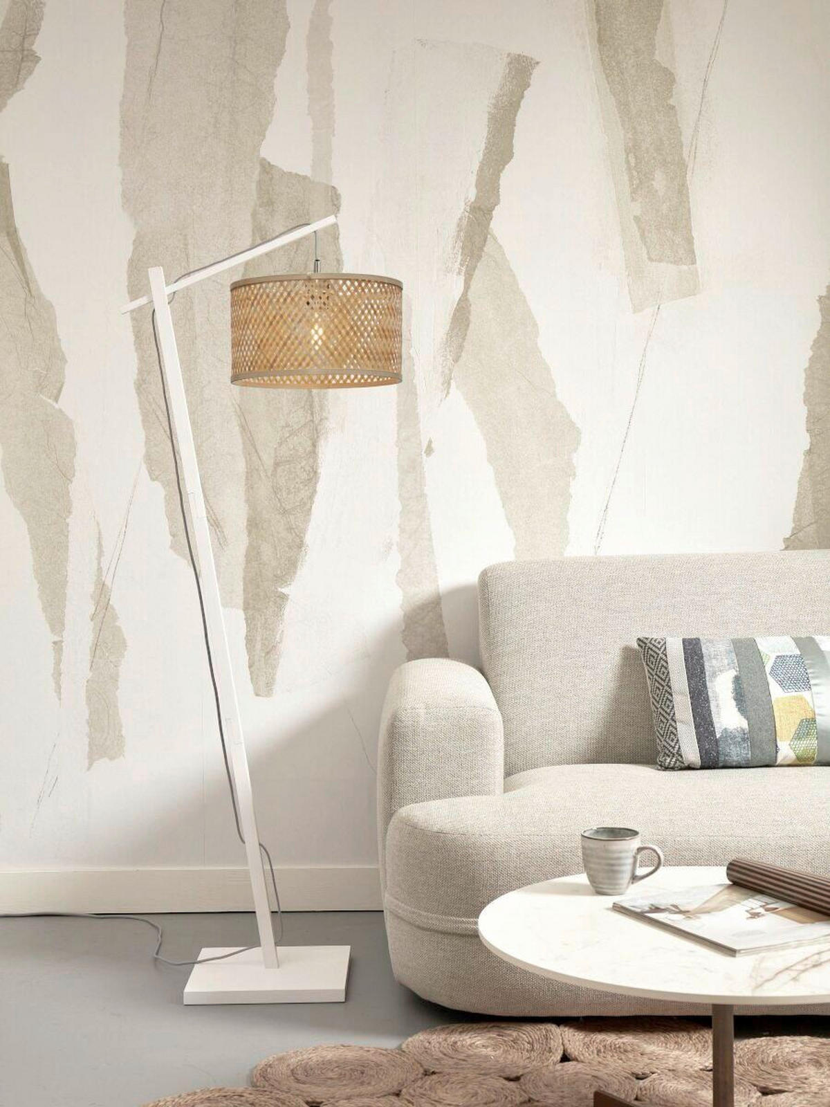 STEHLEUCHTE 58/32/150 cm    - Naturfarben/Weiß, Trend (58/32/150cm) - Good & Mojo