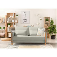 SCHLAFSOFA in Cord Creme, Buchefarben  - Buchefarben/Creme, Design, Holz/Textil (174/88/104cm) - Niels Andersson