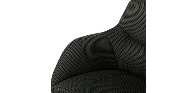 ARMLEHNSTUHL in Eisen Webstoff - Dunkelgrün/Schwarz, Design, Textil/Metall (63/85/66cm) - Novel