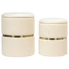 HOCKERSET in Creme, Goldfarben  - Goldfarben/Creme, Design, Kunststoff/Textil (31,5/36/38/44/31,5/36cm) - Kayoom