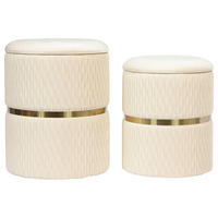 HOCKERSET in Creme, Goldfarben  - Goldfarben/Creme, Design, Kunststoff/Textil (31,5/36/38/44/31,5/36cm) - Kayoom
