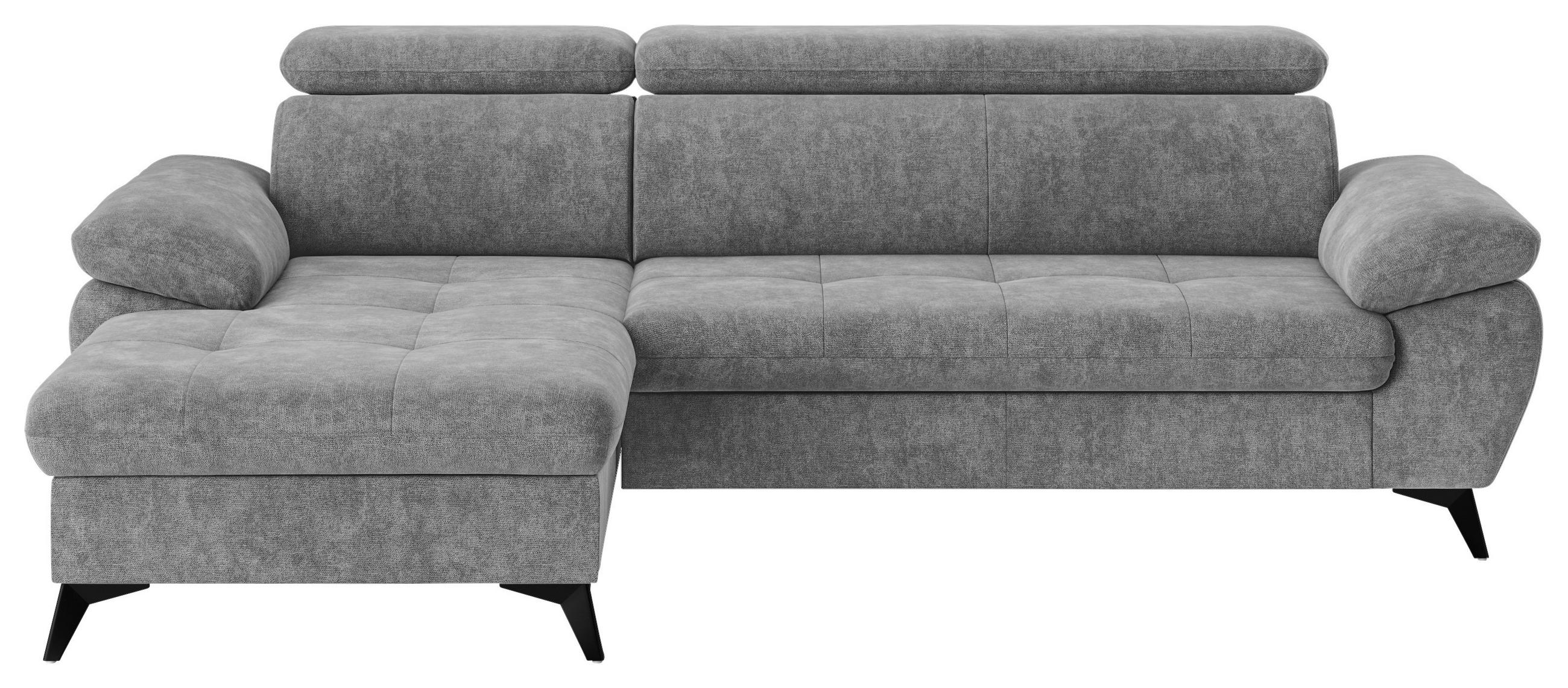 ECKSOFA in Grau  - Schwarz/Grau, Textil/Metall (166/261cm) - MID.YOU