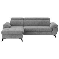 ECKSOFA in Grau  - Schwarz/Grau, Textil/Metall (166/261cm) - MID.YOU