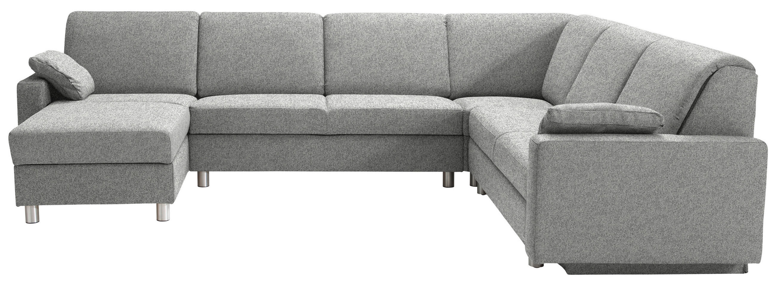 WOHNLANDSCHAFT  in Mikrovelours Naturfarben  - Anthrazit/Alufarben, KONVENTIONELL, Textil (158/323/237cm) - Sedda