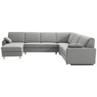 WOHNLANDSCHAFT  in Mikrovelours Naturfarben  - Anthrazit/Alufarben, KONVENTIONELL, Textil (158/323/237cm) - Sedda