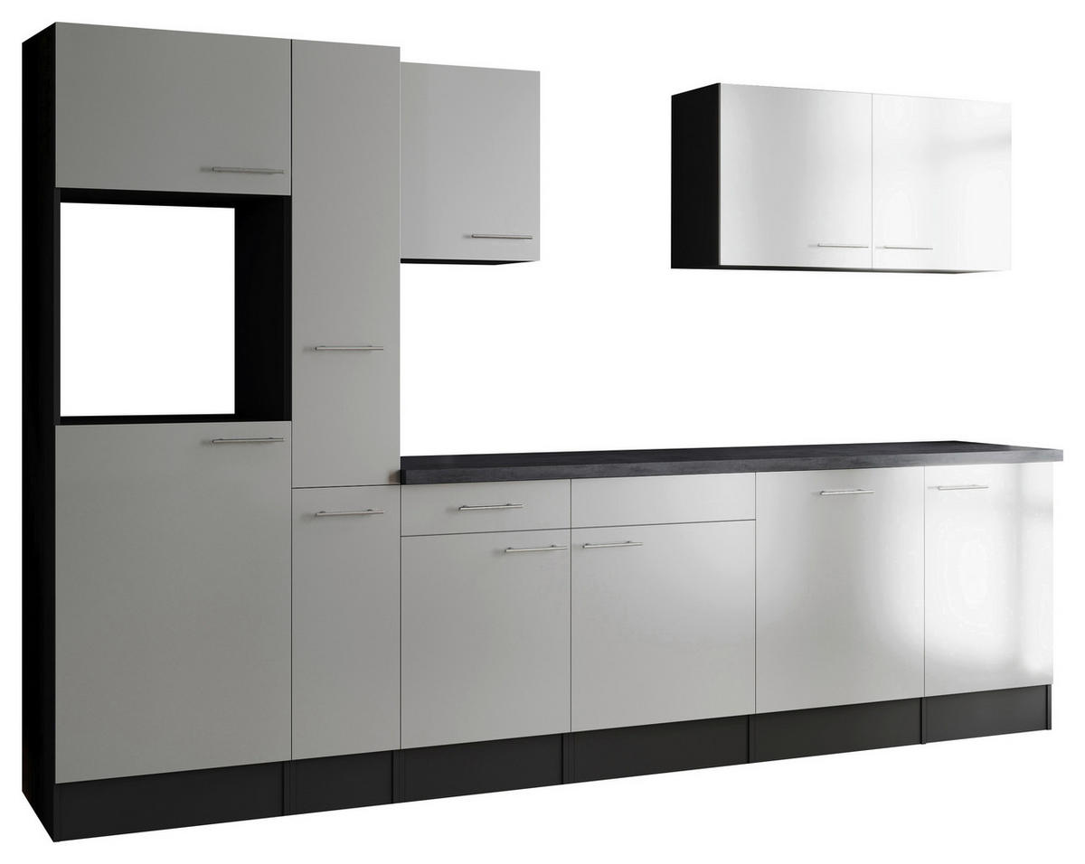 MODULKÖK UTAN VITVAROR 310 cm   i grå, vit  - vit/silver, Design, metall/trämaterial (310cm) - Respekta