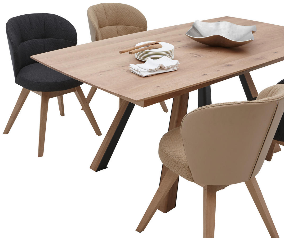 ESSTISCH in Holz, Metall 160-260/88/95/76 cm   - Eichefarben/Anthrazit, Natur, Holz/Metall (160-260/88/95/76cm) - Valnatura