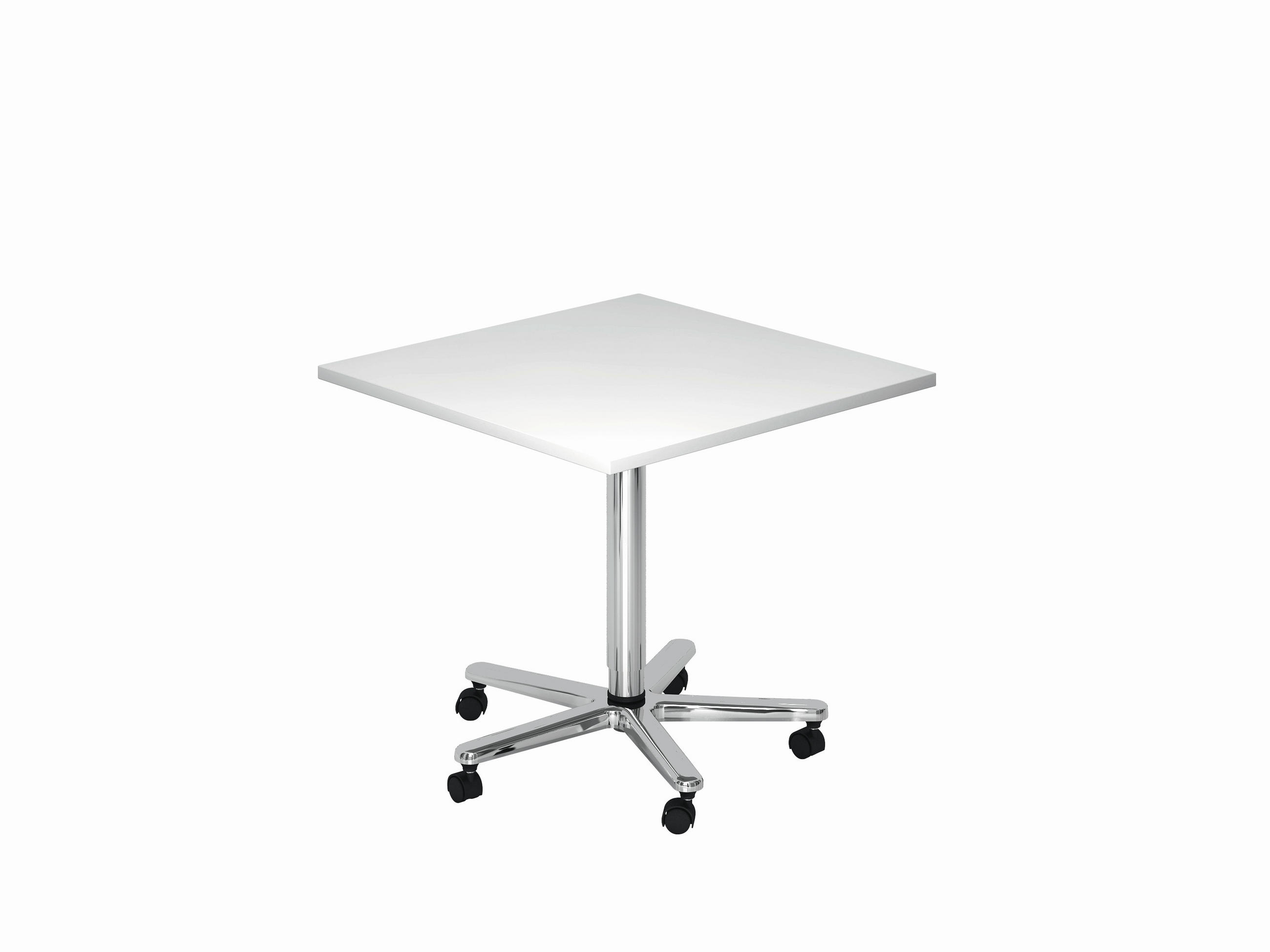 STEHTISCH 80/80/72-114 cm  - Chromfarben/Weiß, KONVENTIONELL, Holzwerkstoff/Metall (80/80/72-114cm) - Venda