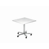 STEHTISCH 80/80/72-114 cm  - Chromfarben/Weiß, KONVENTIONELL, Holzwerkstoff/Metall (80/80/72-114cm) - Venda