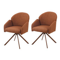 ARMLEHNSTUHL-SET 2 Stück  in Stahl Webstoff  - Rotbraun, MODERN, Textil/Metall (56,5/84/61cm) - MID.YOU