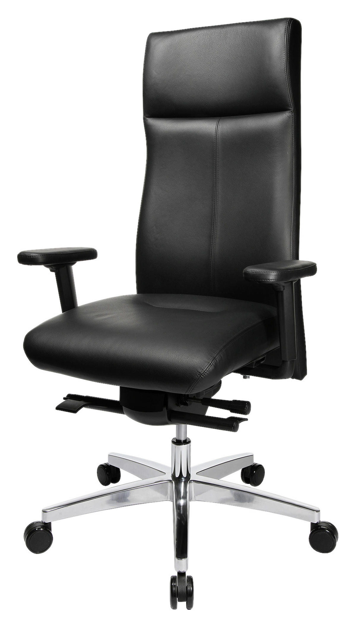 CHEFSESSEL Schwarz  - Schwarz, Design, Leder/Kunststoff (80/115-124/80cm) - Topstar
