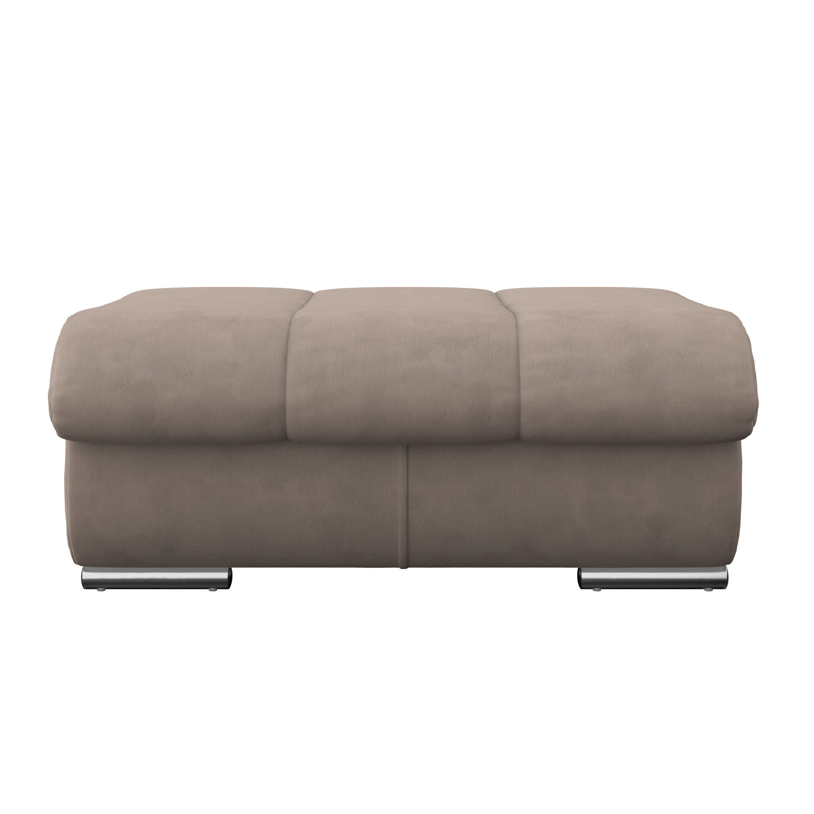 HOCKER in Textil Beige  - Chromfarben/Beige, Modern, Textil/Metall (100/43/80cm) - MID.YOU