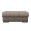 HOCKER in Textil Beige  - Chromfarben/Beige, Modern, Textil/Metall (100/43/80cm) - MID.YOU
