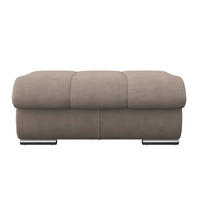 HOCKER Mikrofaser Beige  - Chromfarben/Beige, MODERN, Textil/Metall (100/43/80cm) - MID.YOU