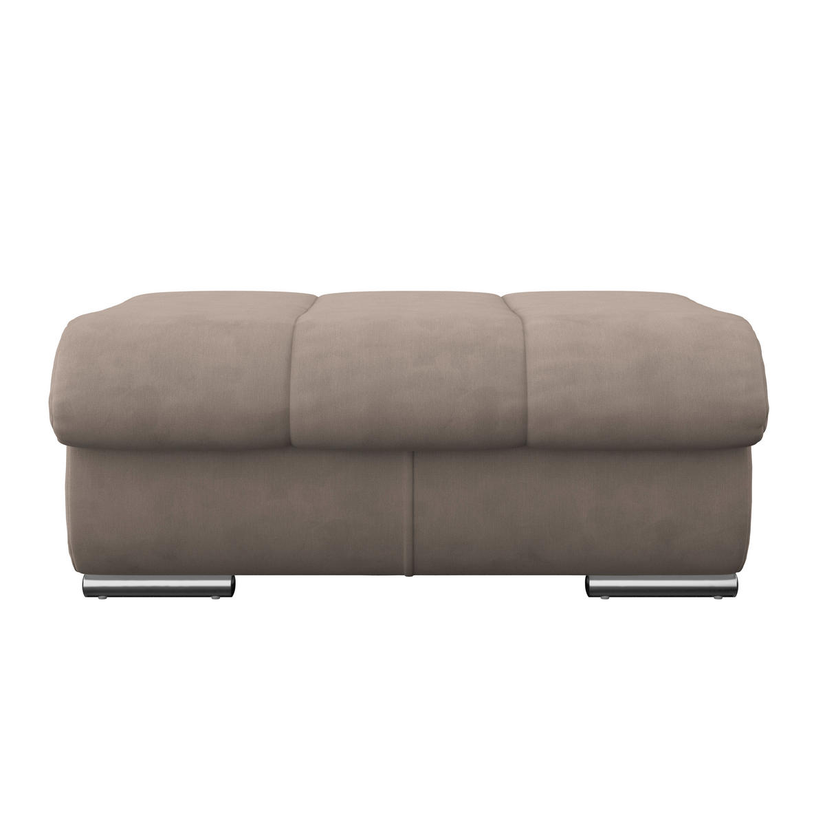HOCKER Mikrofaser Beige  - Chromfarben/Beige, MODERN, Textil/Metall (100/43/80cm) - MID.YOU