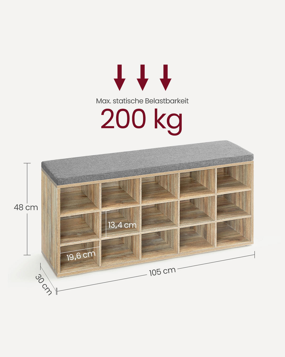 LAVICE S BOTNÍKEM, hnědá, šedá, 105/48/30 cm - šedá/hnědá, Moderní, kompozitní dřevo/textil (105/48/30cm) - MID.YOU