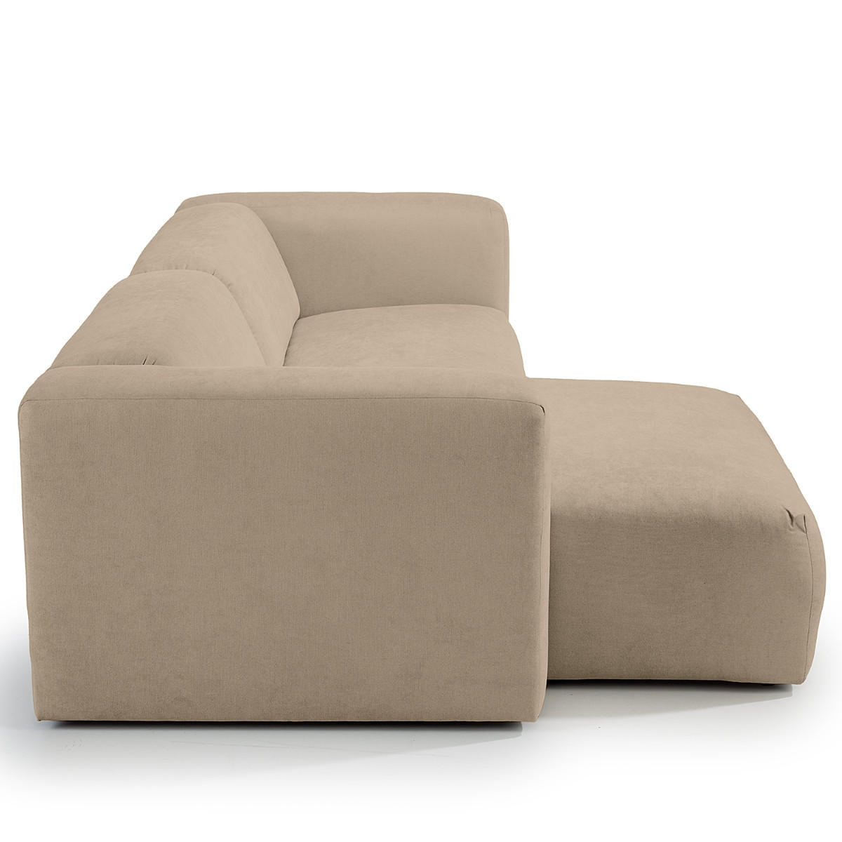 ECKSOFA in Struktur Taupe  - Taupe, Modern, Textil (255/72/160cm) - Trendmanufaktur