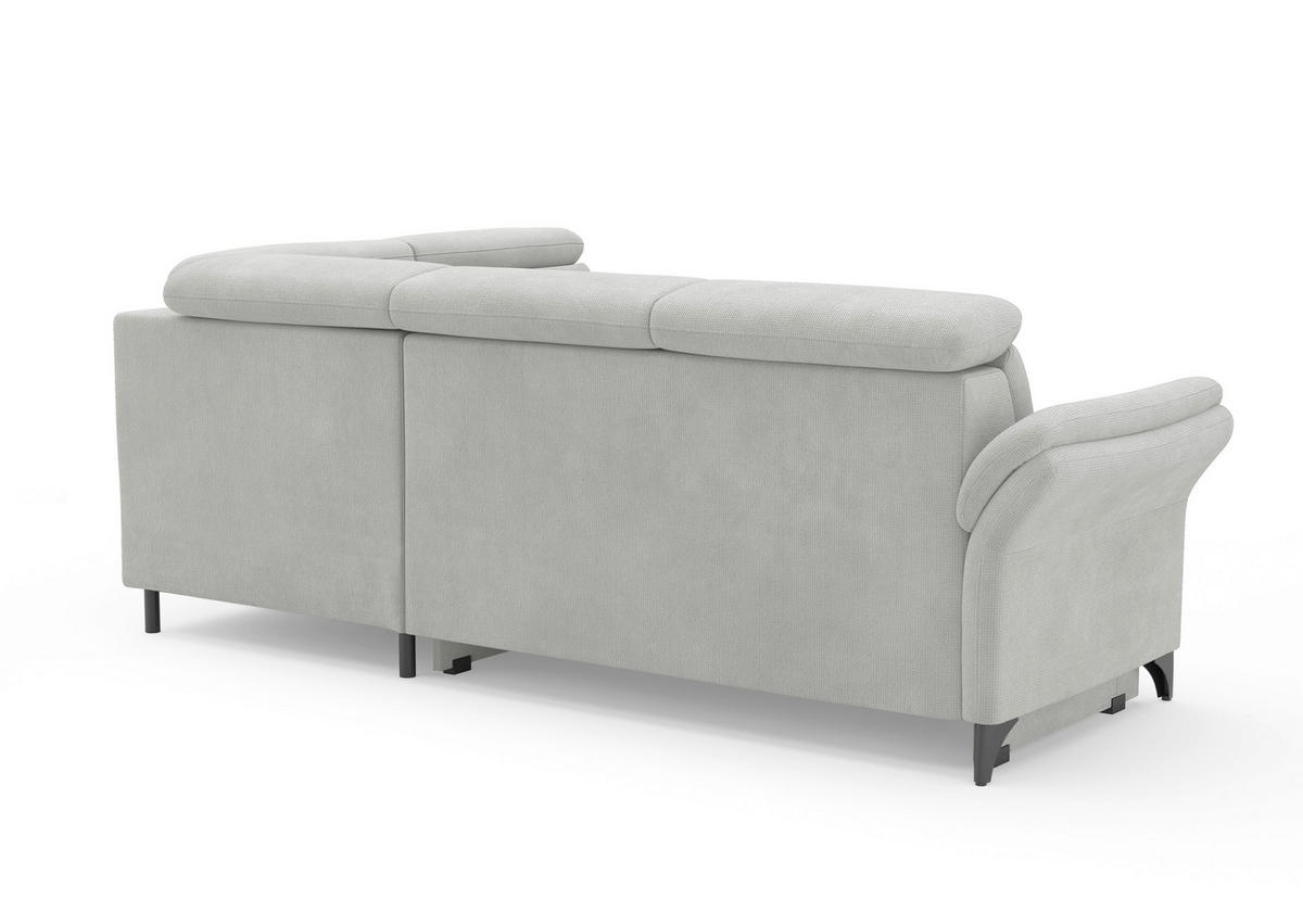 ECKSOFA Flachgewebe Silberfarben  - Silberfarben/Schwarz, Konventionell, Textil/Metall (247/193cm) - Sit & More